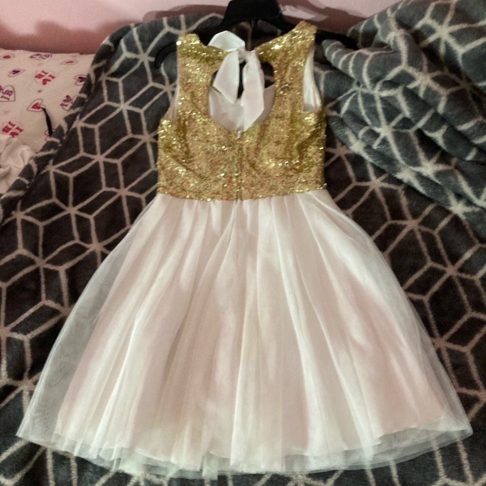 Gold and White Dress